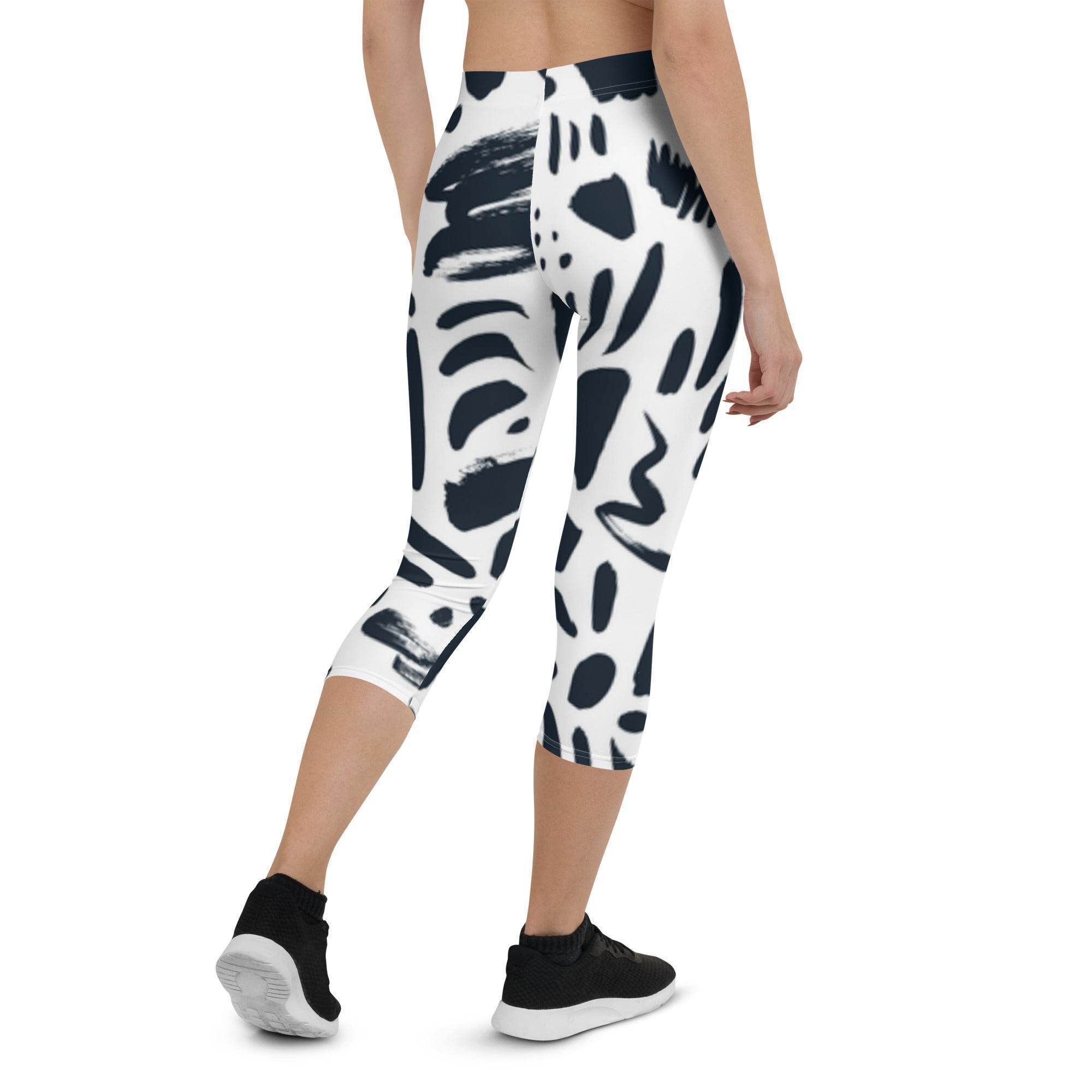 Capri Activewear Leggings - Weiß/Schwarz - Stay Covered