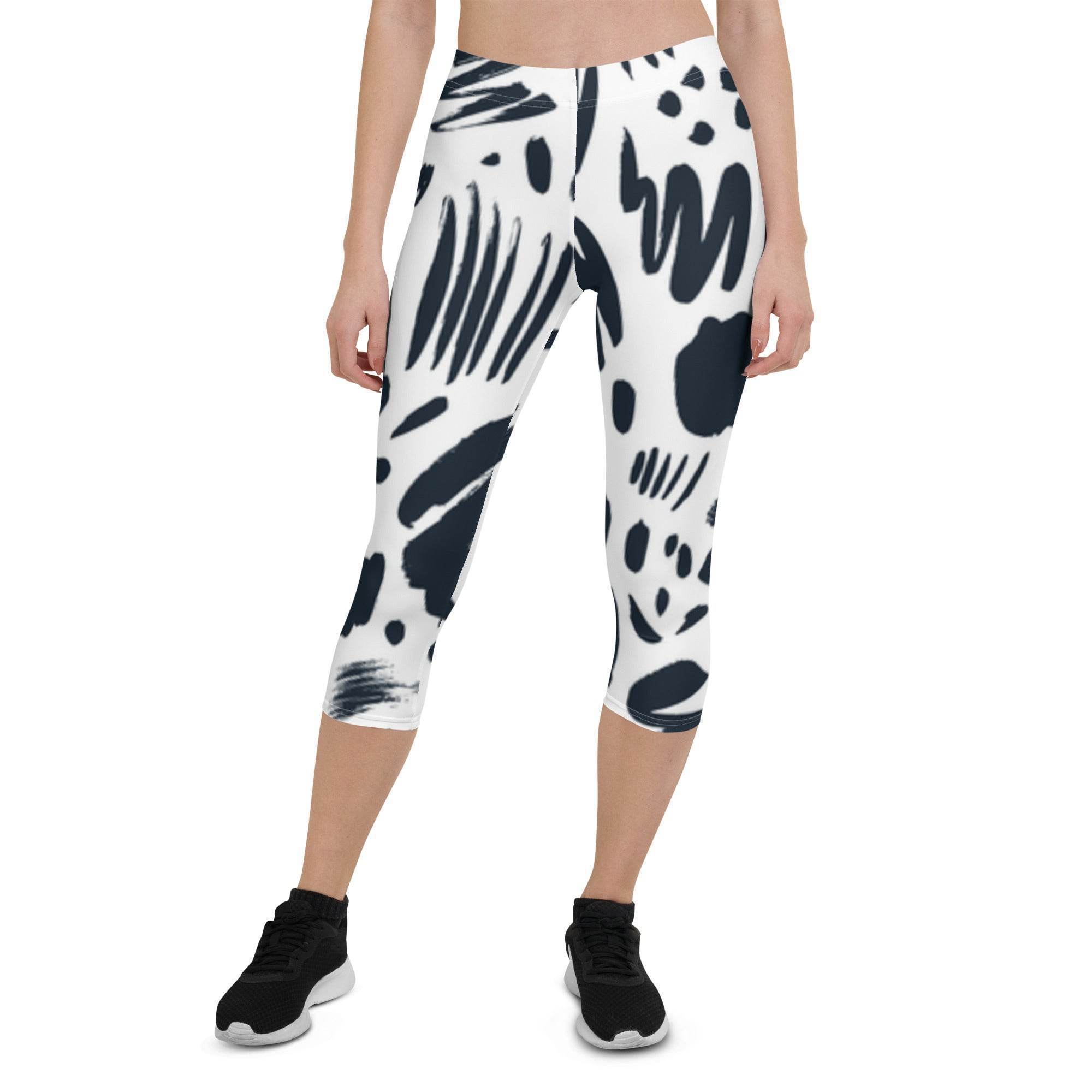 Capri Activewear Leggings - Weiß/Schwarz - Stay Covered