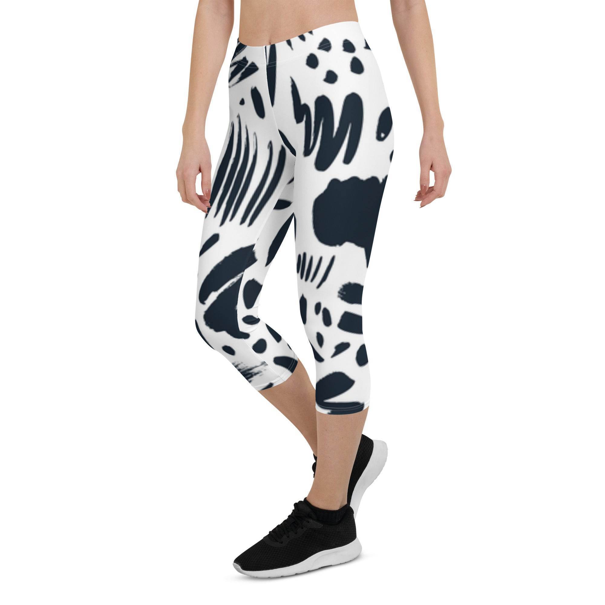 Capri Activewear Leggings - Weiß/Schwarz - Stay Covered