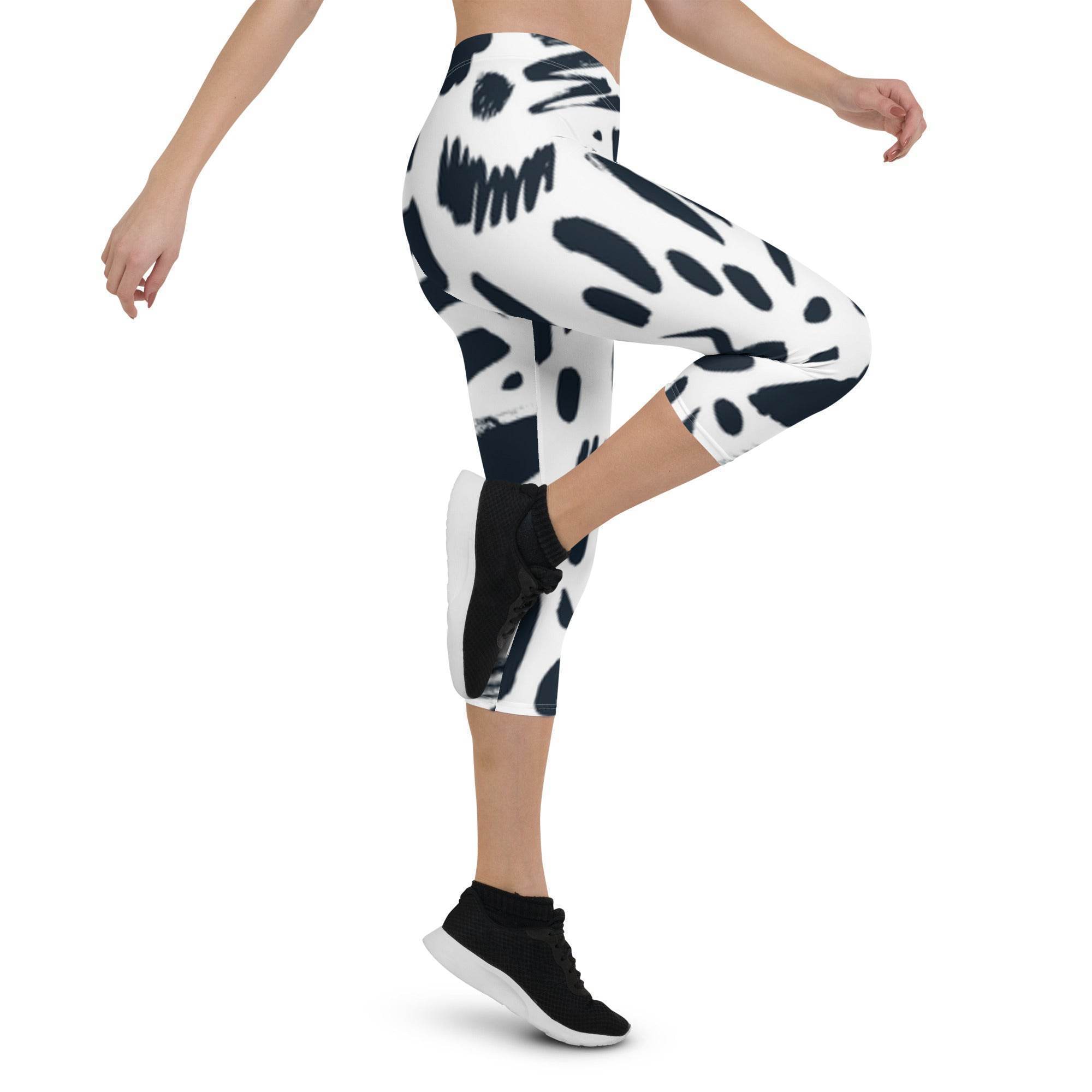 Capri Activewear Leggings - Weiß/Schwarz - Stay Covered