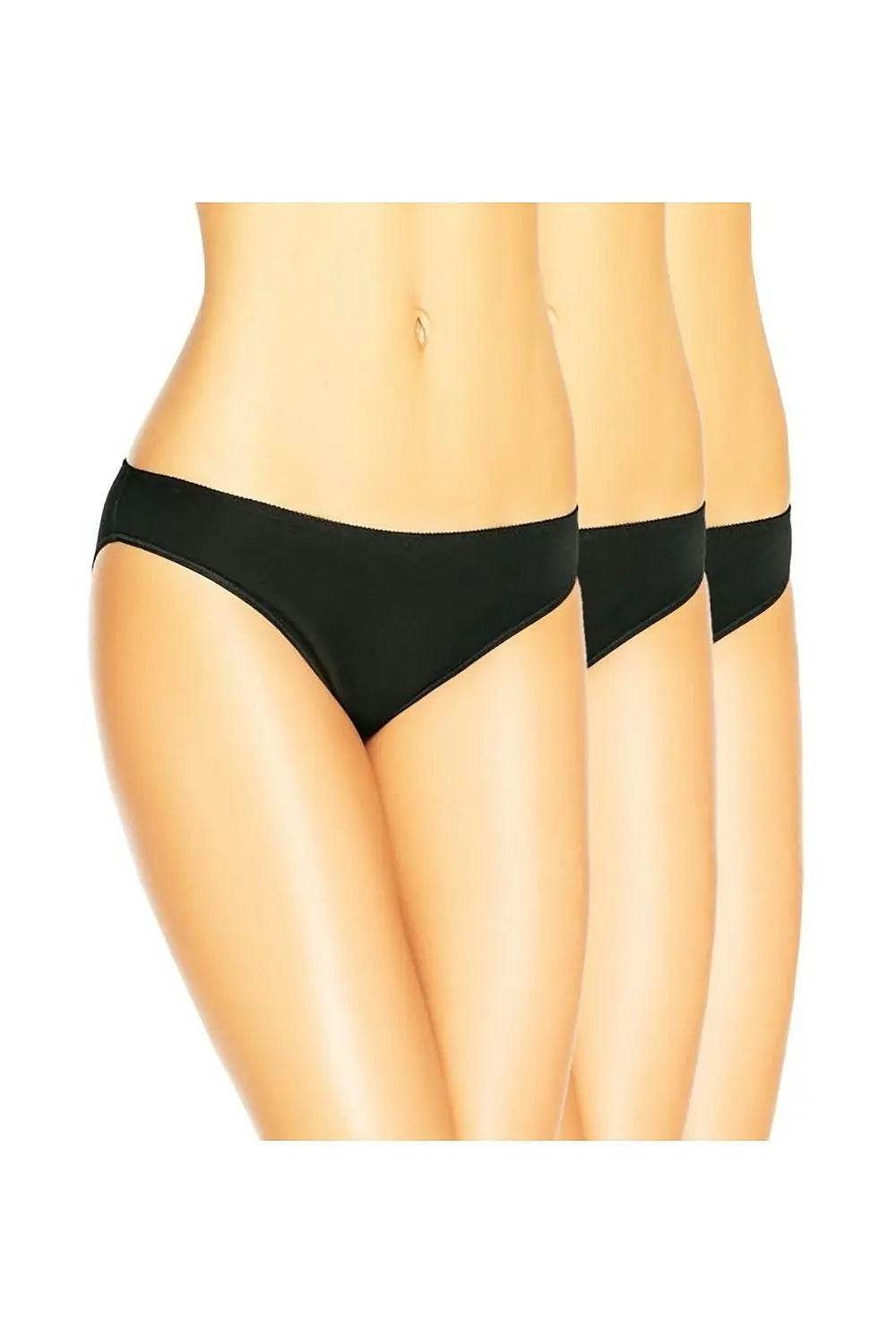 Bamboo Black Essentials – Damen-Slips Schwarz im 3er-Pack - Stay Covered