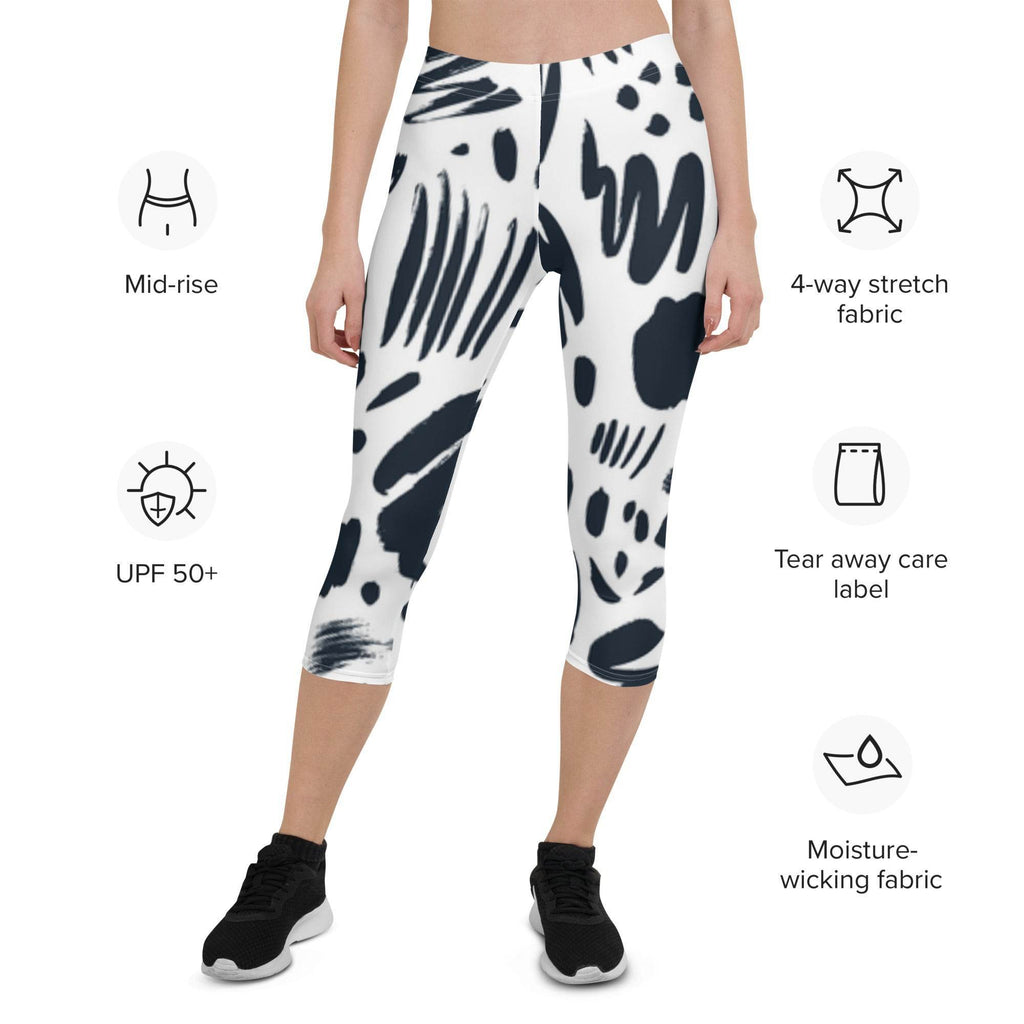 Capri Activewear Leggings - Weiß/Schwarz - Stay Covered