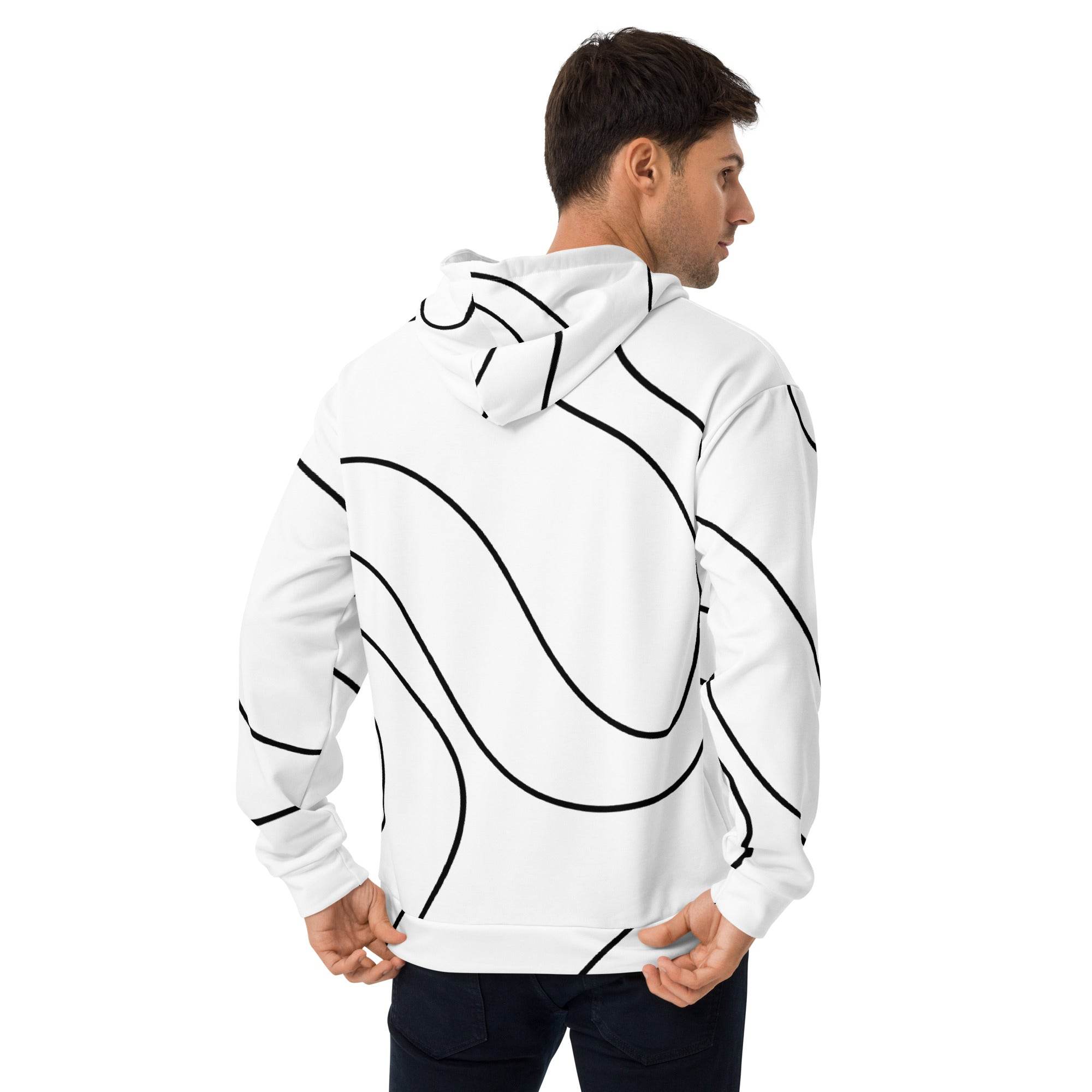 Unisex Hoodie Dynamic Currents - Weiß - Stay Covered