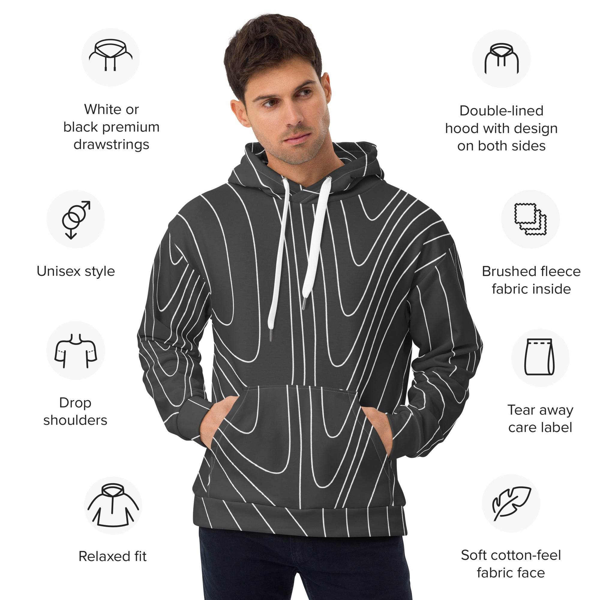 Unisex Hoodie Dynamic Currents - Grau - Stay Covered