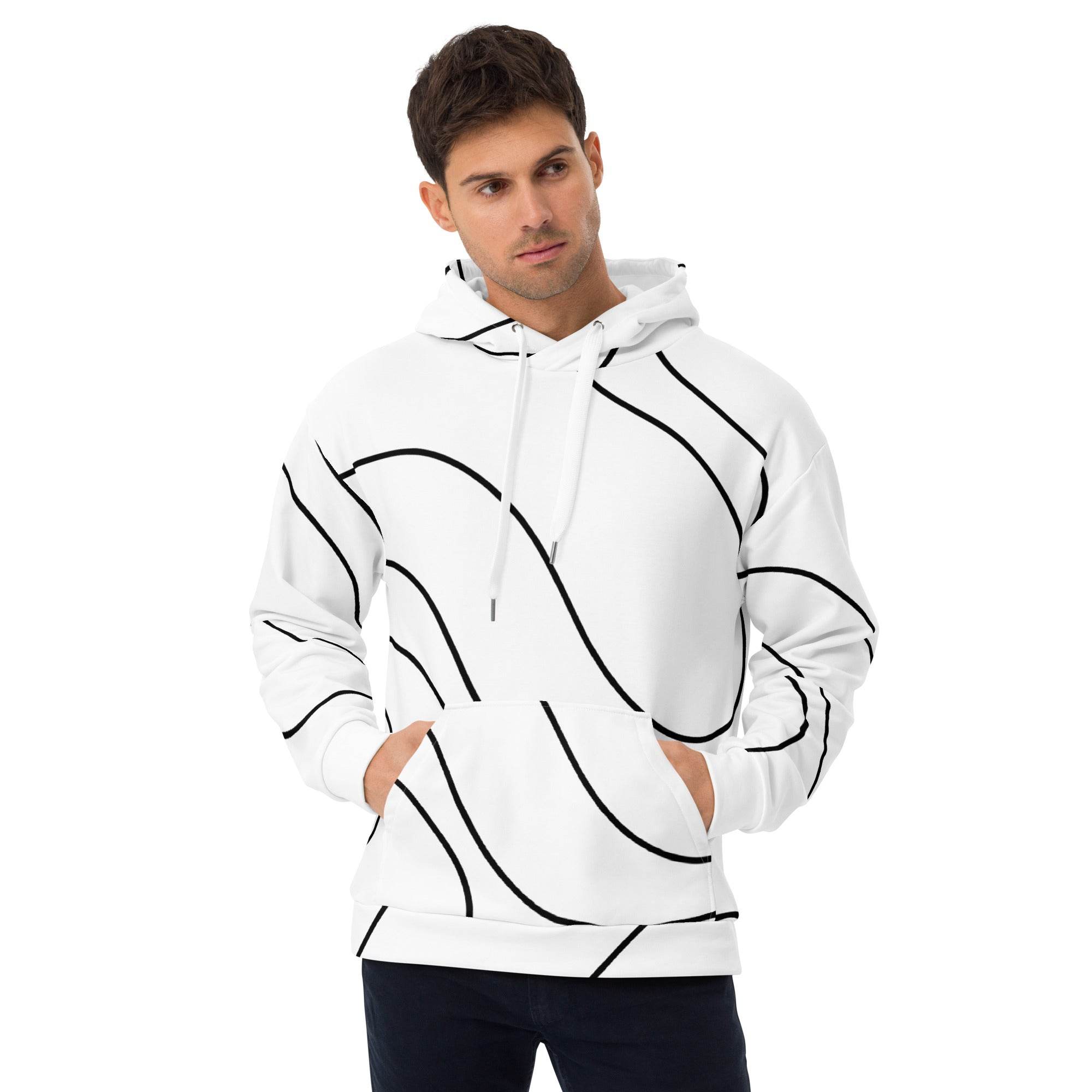 Unisex Hoodie Dynamic Currents - Weiß - Stay Covered