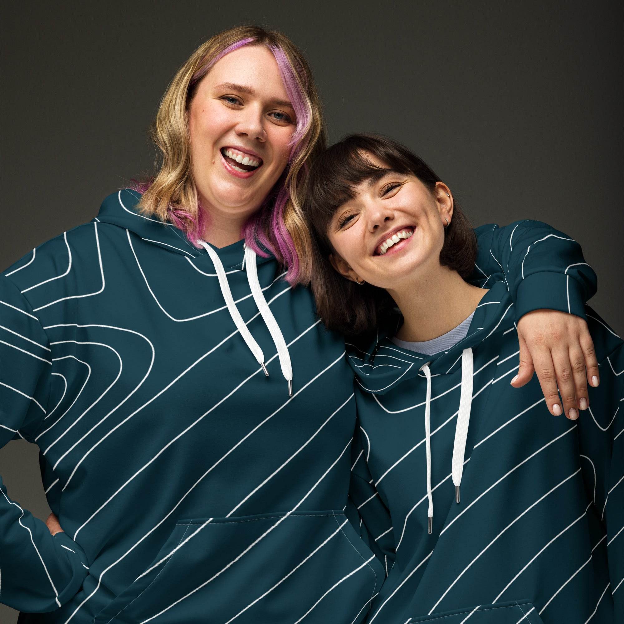 Unisex Hoodie Dynamic Currents - Stahlblau - Stay Covered