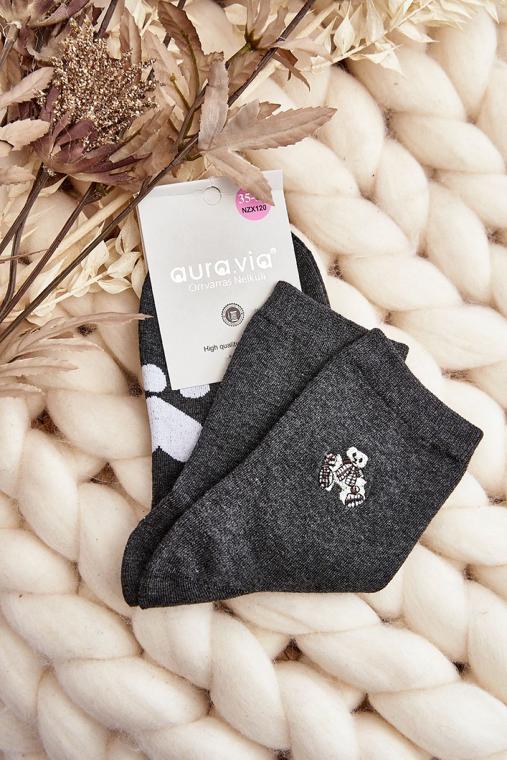 Damen Kuschelsocken mit Teddybär & Herzen – Warme Wintersocken | staycovered.de