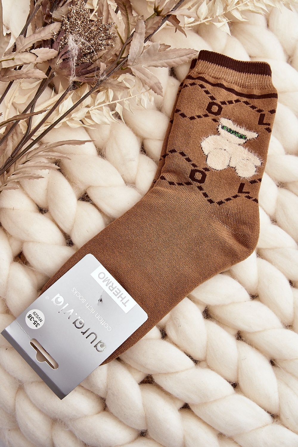 Teddy Kuschelsocken Damen – Warme Wintersocken mit Aufnäher | staycovered.de