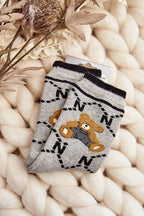 Damen Baumwollsocken mit Teddy-Motiv – Bequem & Niedlich - Stay Covered