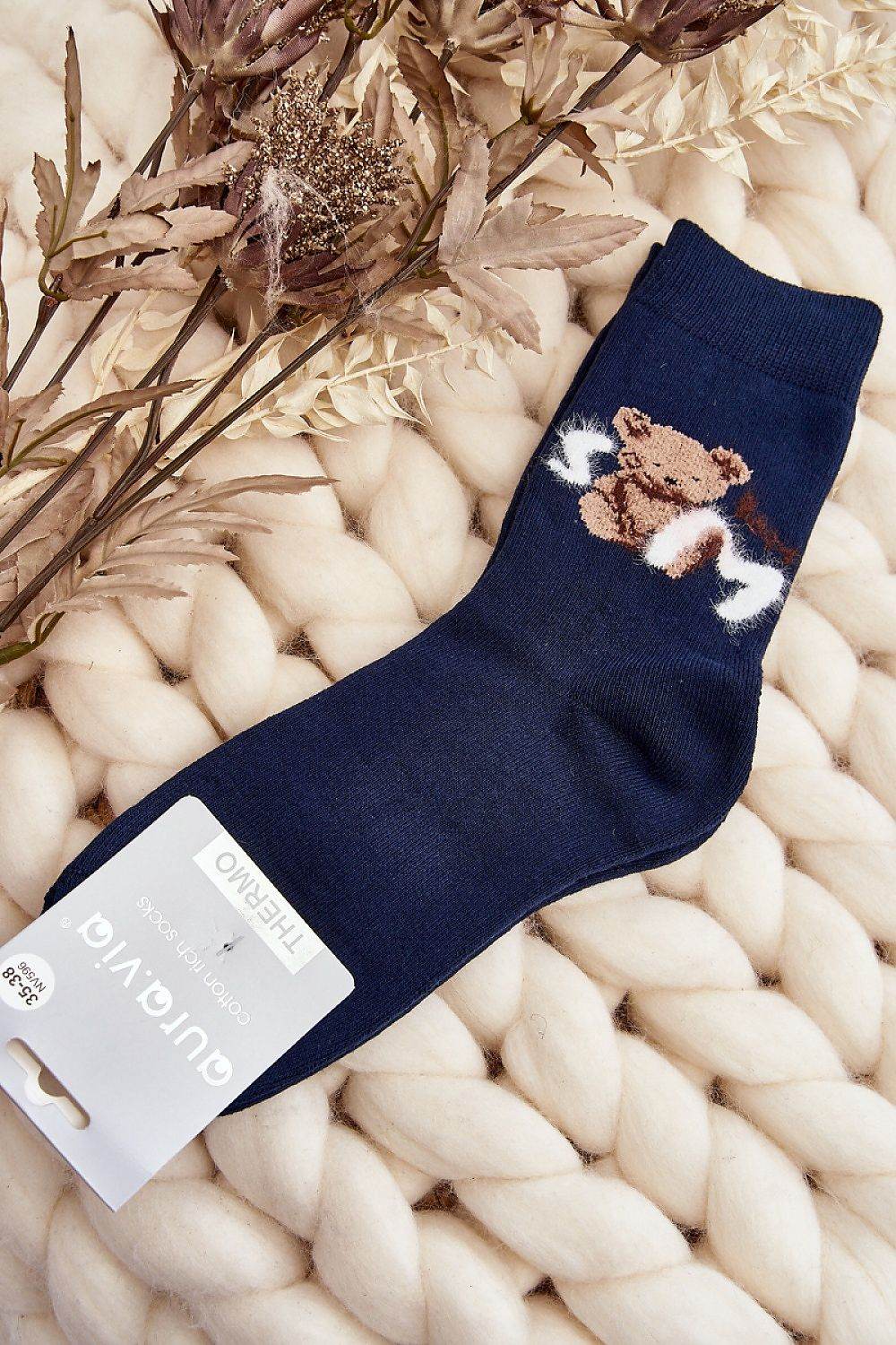 Warme Damensocken mit Teddy – Flauschige Winter-Socken mit Motiv - Stay Covered