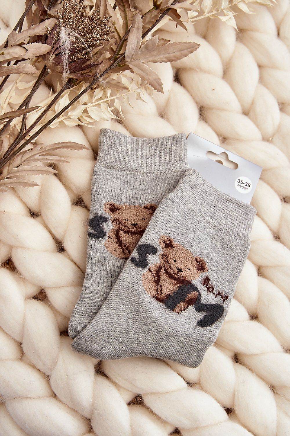 Warme Damensocken mit Teddy – Flauschige Winter-Socken mit Motiv - Stay Covered