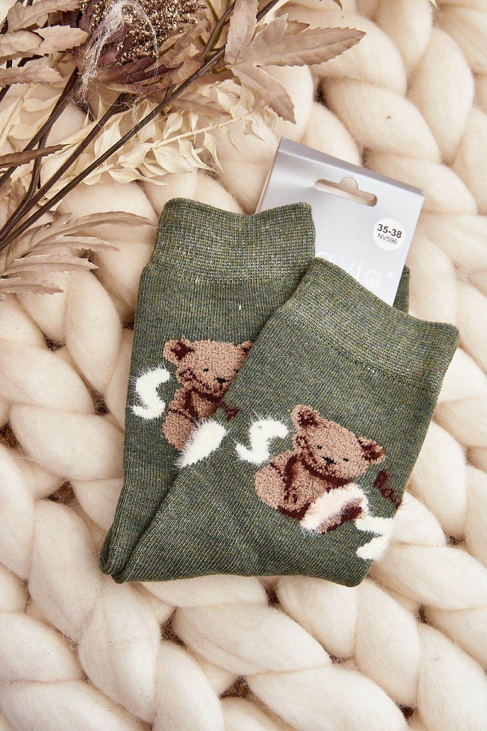 Warme Damensocken mit Teddy – Flauschige Winter-Socken mit Motiv - Stay Covered