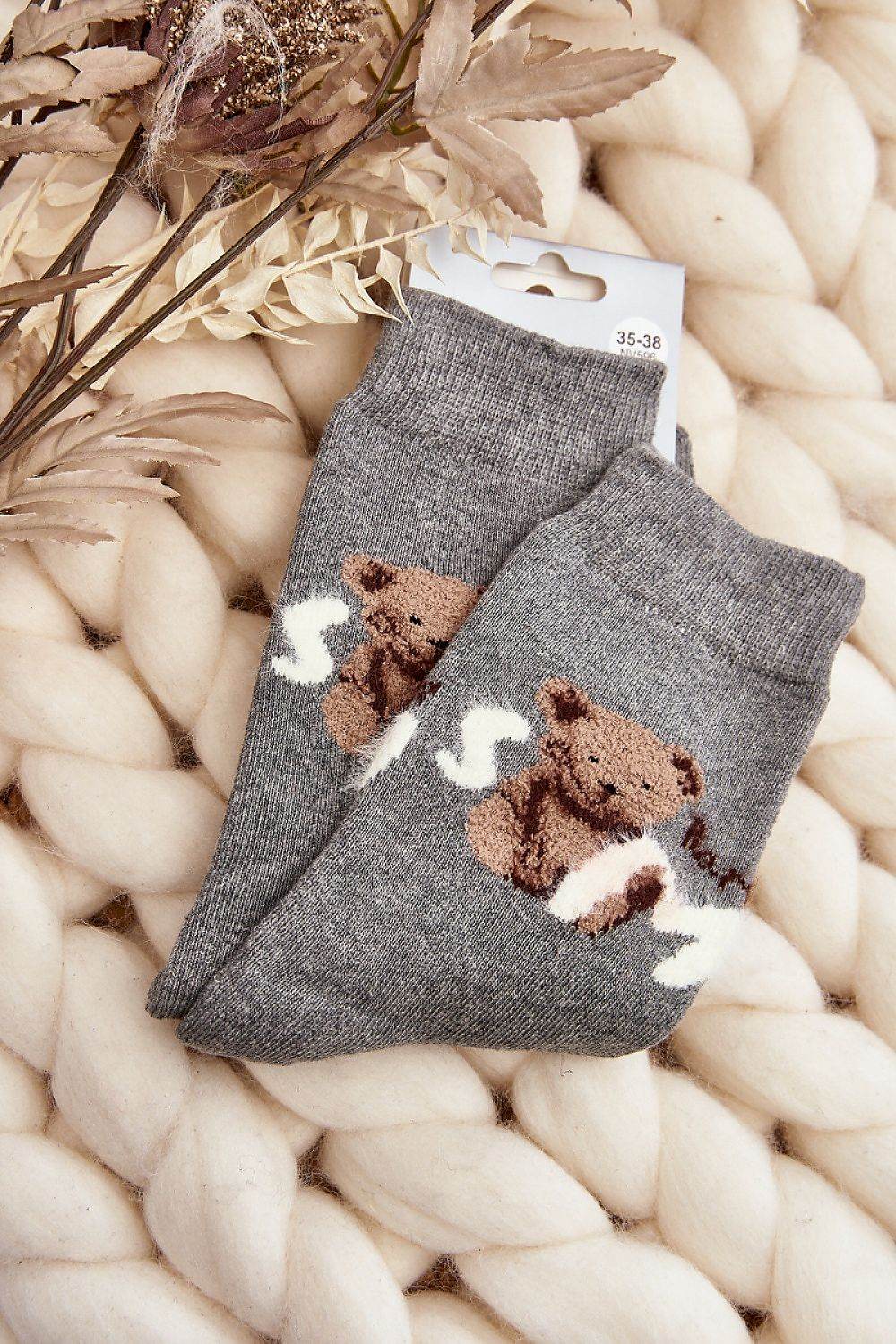 Warme Damensocken mit Teddy – Flauschige Winter-Socken mit Motiv - Stay Covered