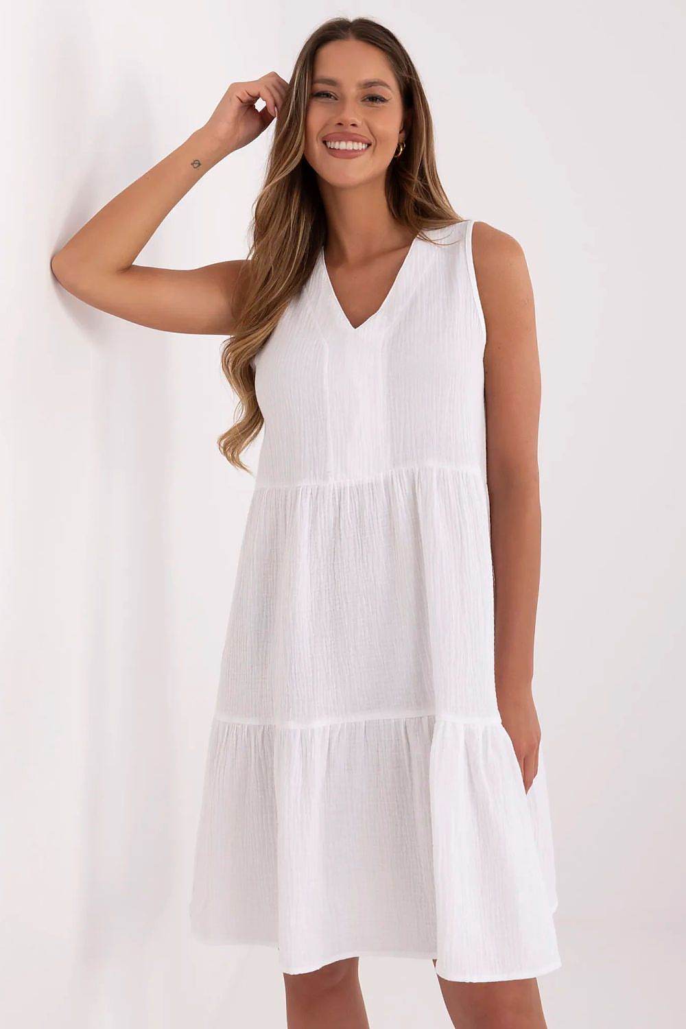 SummerEase – Feminines Baumwollkleid mit Rüschensaum - Stay Covered