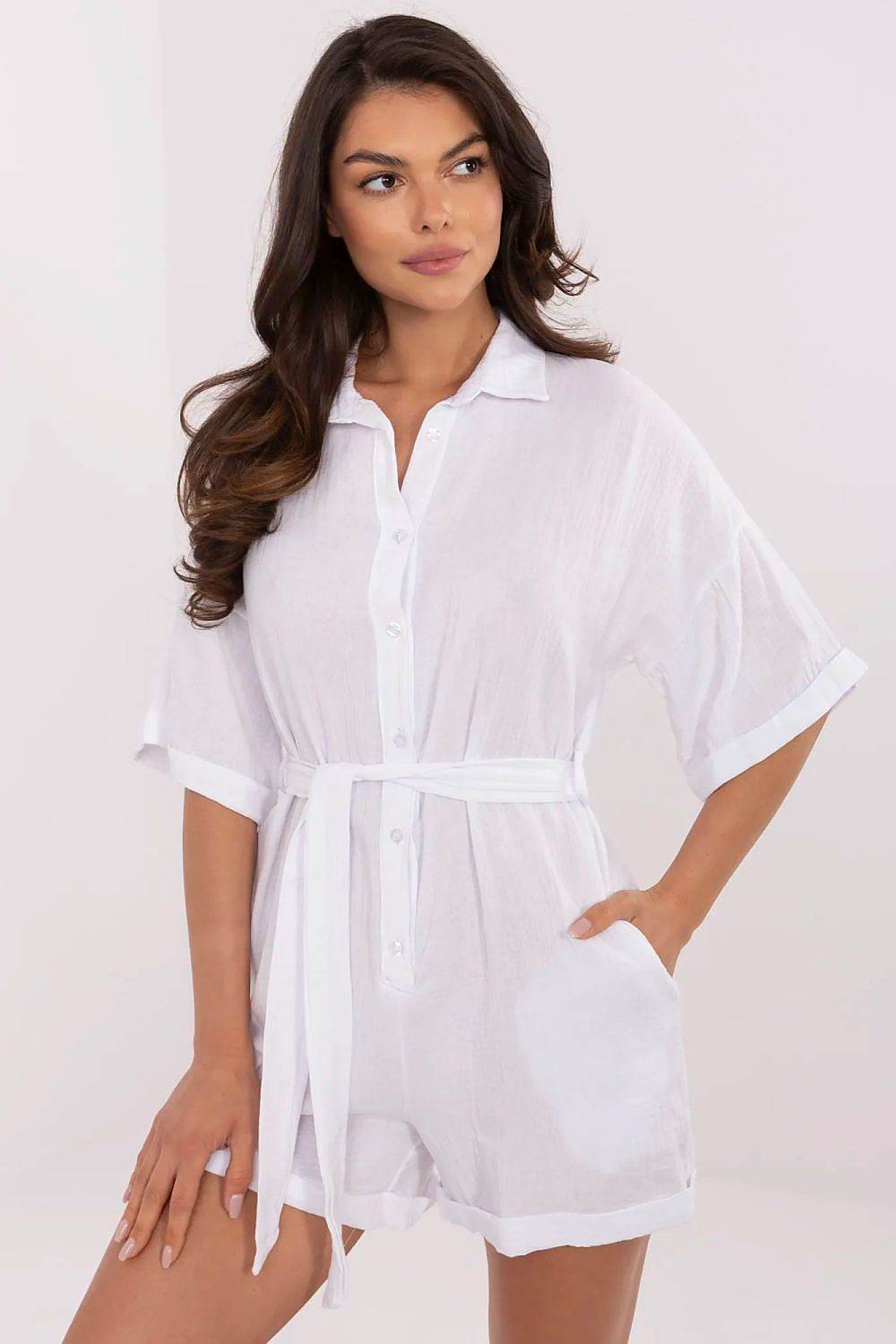 Musselin-Kombi mit Kleid-Optik weiß - Stay Covered