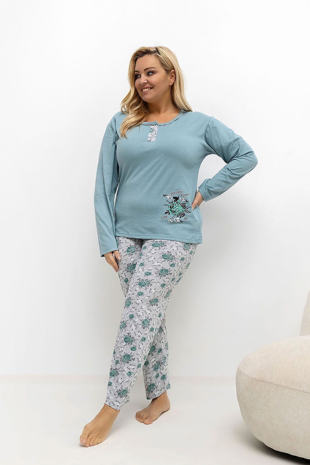  Übergrößen-Pyjama model 221190 Forever Pink 
