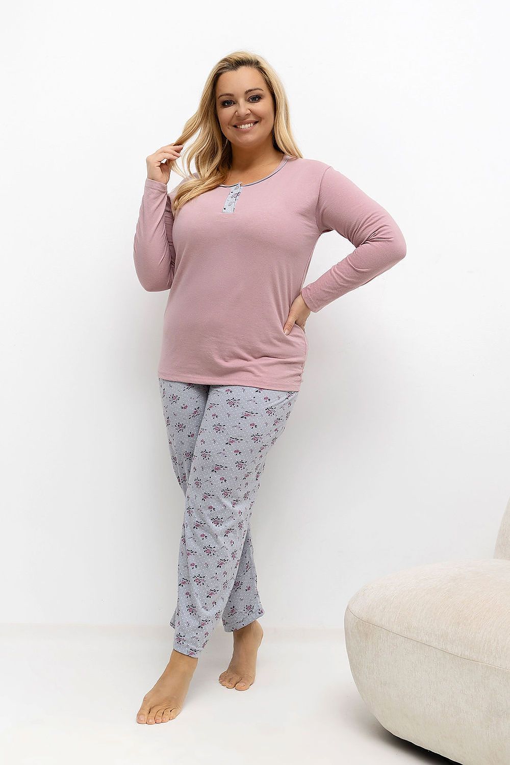 Übergrößen-Pyjama model 221196 Forever Pink 
