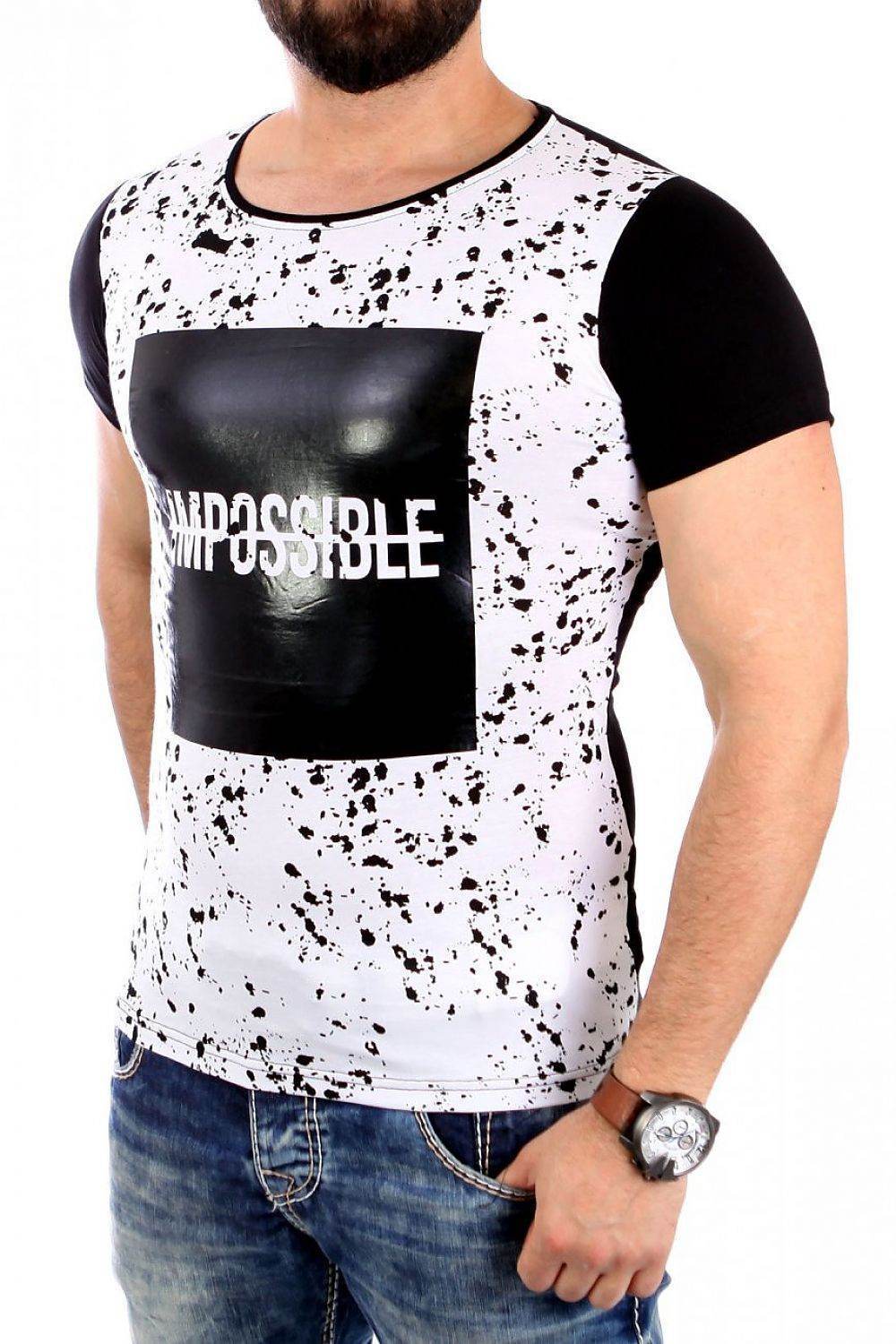 Herren-T-Shirt mit Kurzarm und Print-Design - Stay Covered