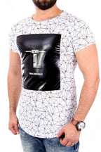 Weißes Herren-T-Shirt mit Spinnennetz-Muster - Stay Covered