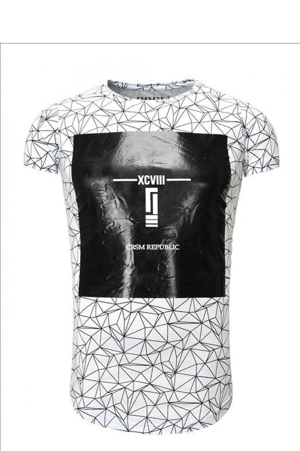 Weißes Herren-T-Shirt mit Spinnennetz-Muster - Stay Covered