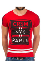 Herren T-Shirt mit Print & roter Rückseite - Stay Covered