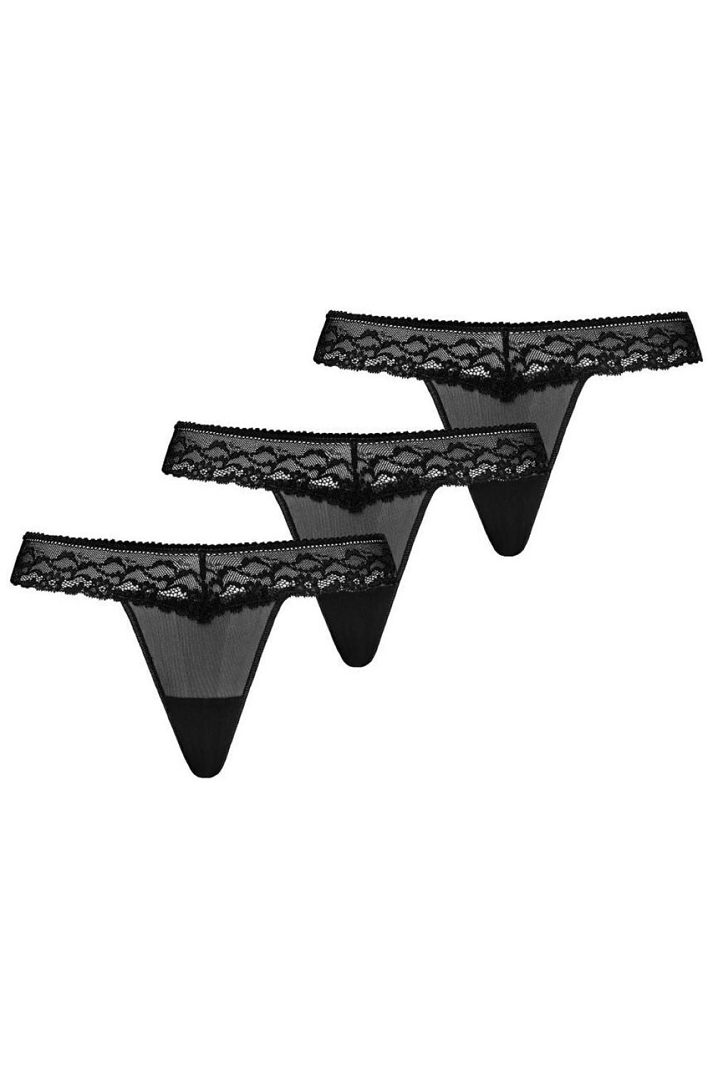 LustLine – Sexy Mesh-Tangas im Multipack mit Spitze - Stay Covered