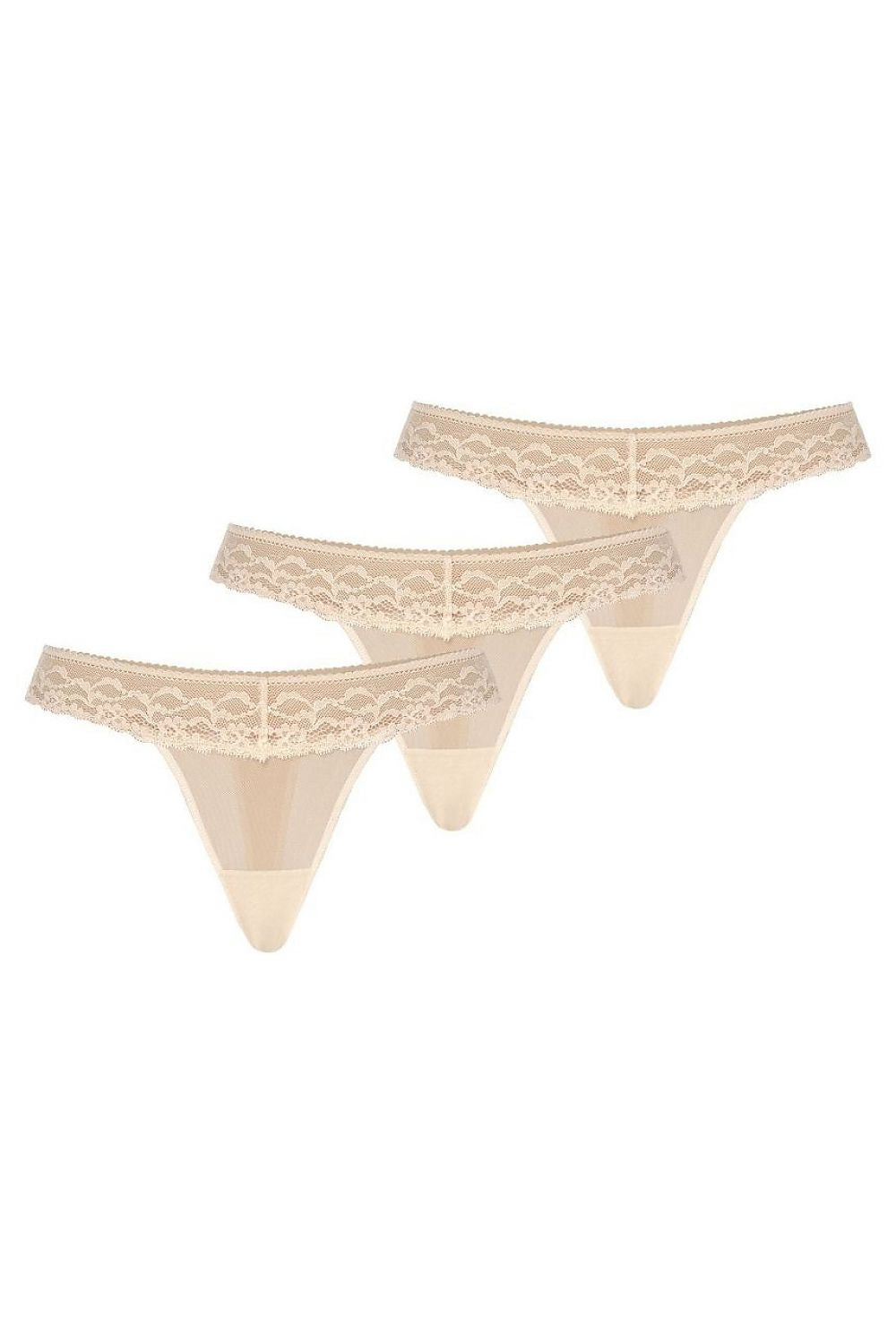 LustLine – Sexy Mesh-Tangas im Multipack mit Spitze - Stay Covered