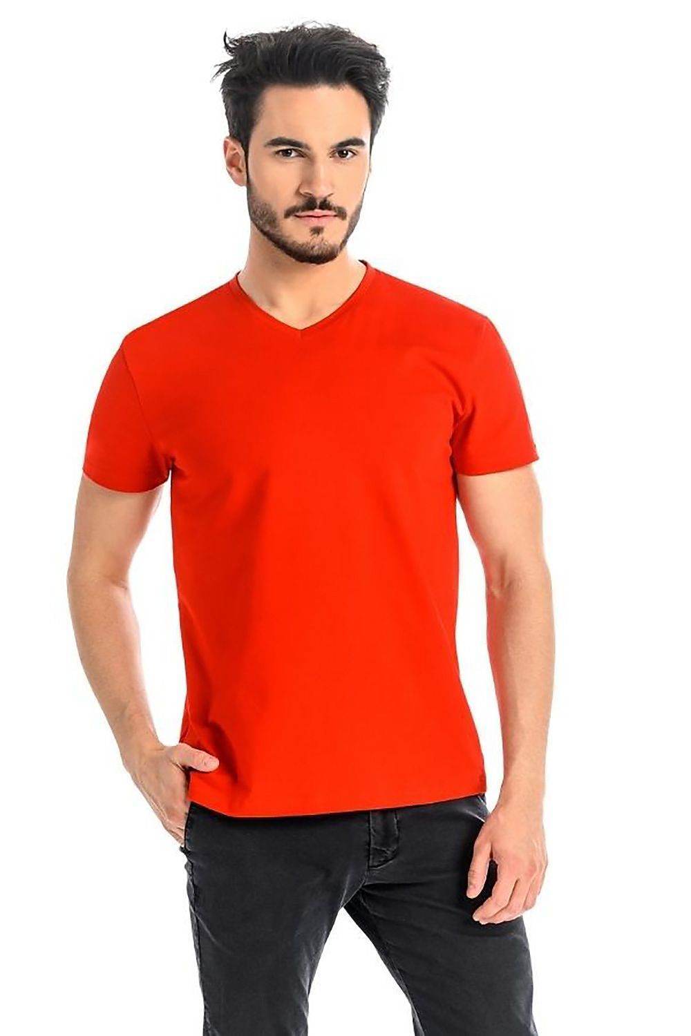 Teyli Herren T-Shirt mit V-Ausschnitt - Rot - Stay Covered