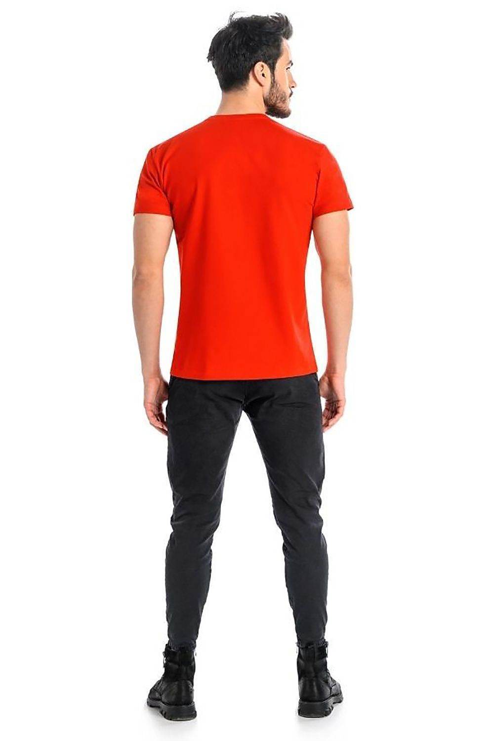 Teyli Herren T-Shirt mit V-Ausschnitt - Rot - Stay Covered