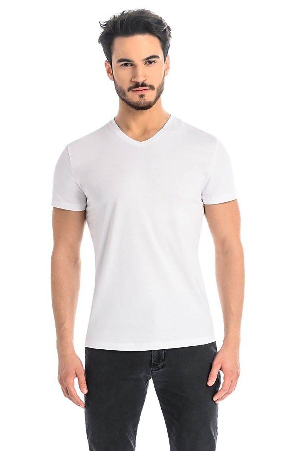 Teyli Herren T-Shirt mit V-Ausschnitt - Weiß - Stay Covered