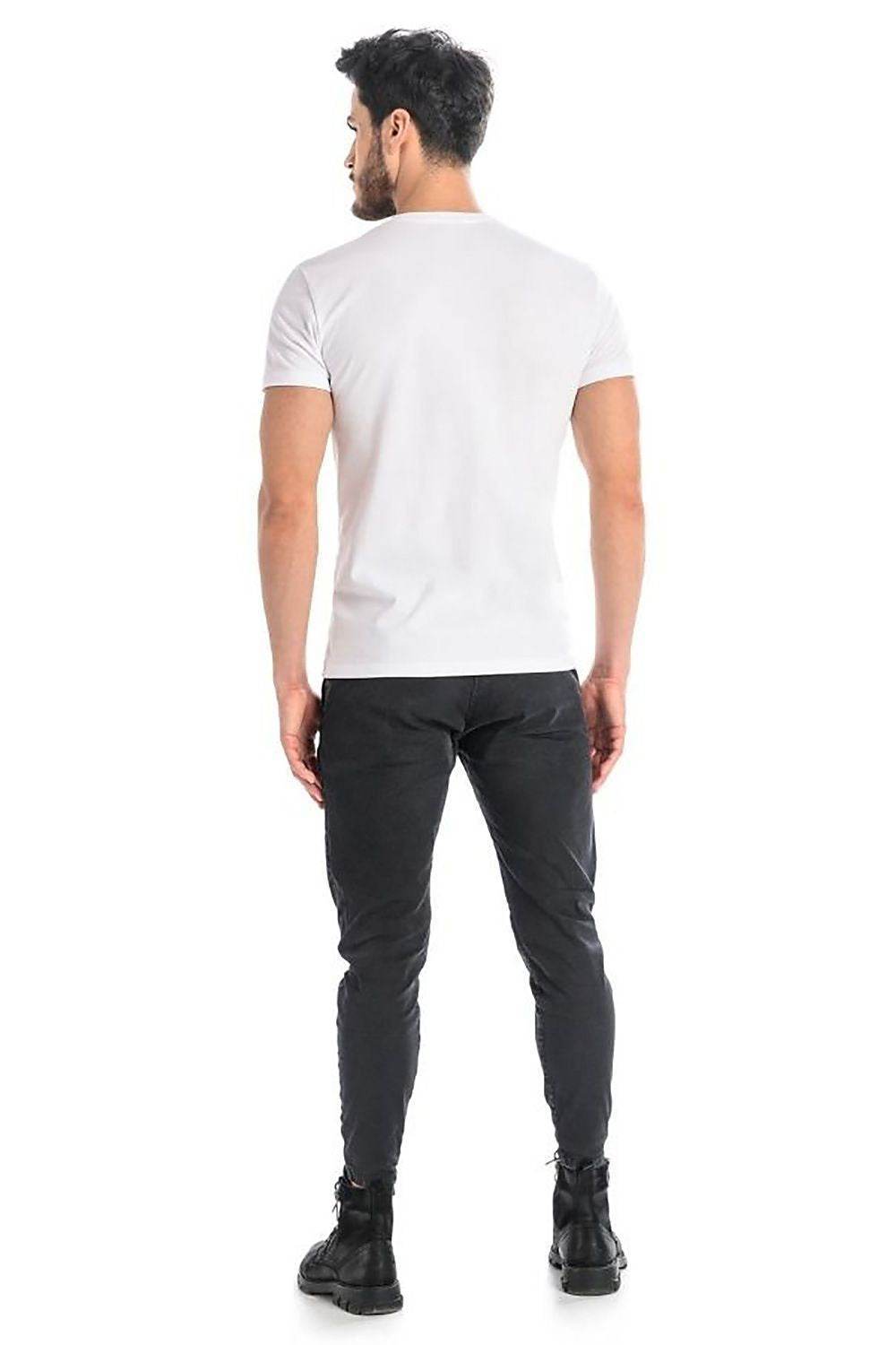 Teyli Herren T-Shirt mit V-Ausschnitt - Weiß - Stay Covered