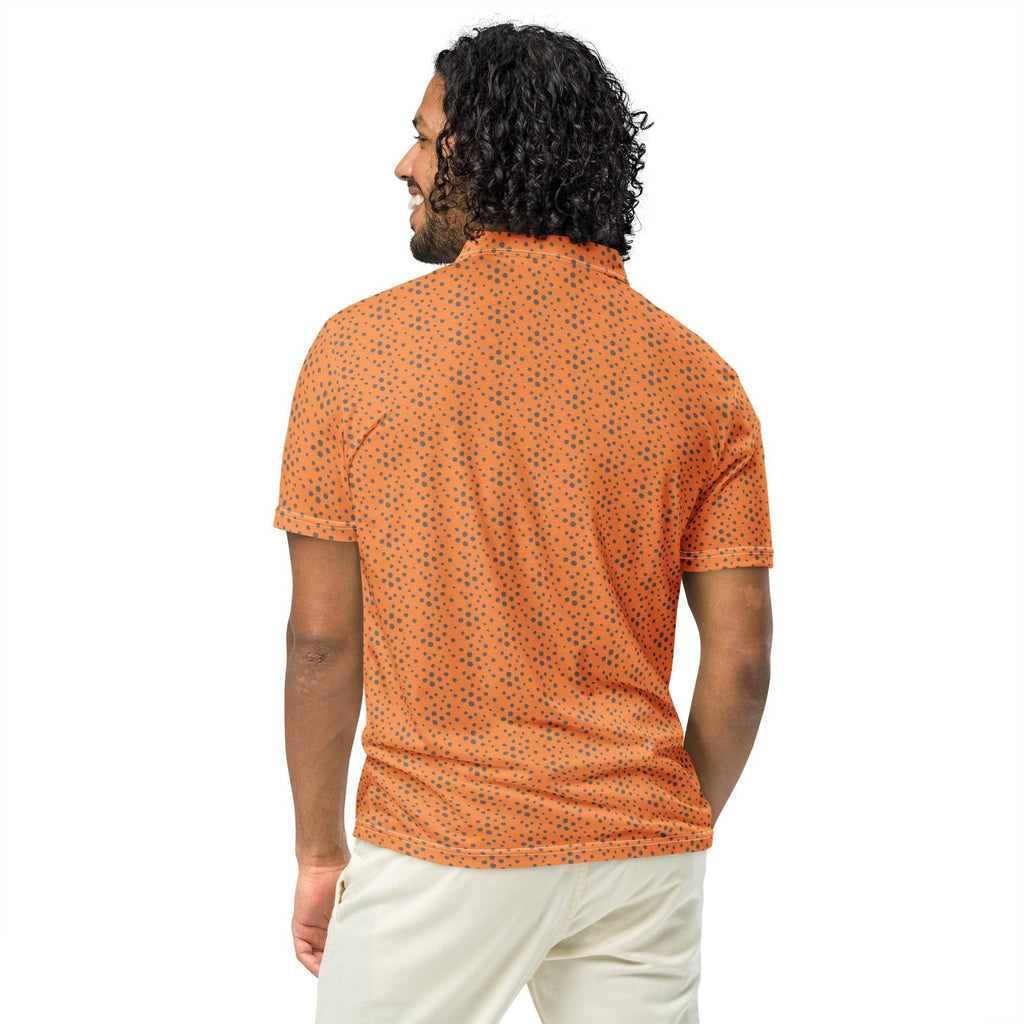 Slim Fit Poloshirt - Orange/Gemustert - Stay Covered