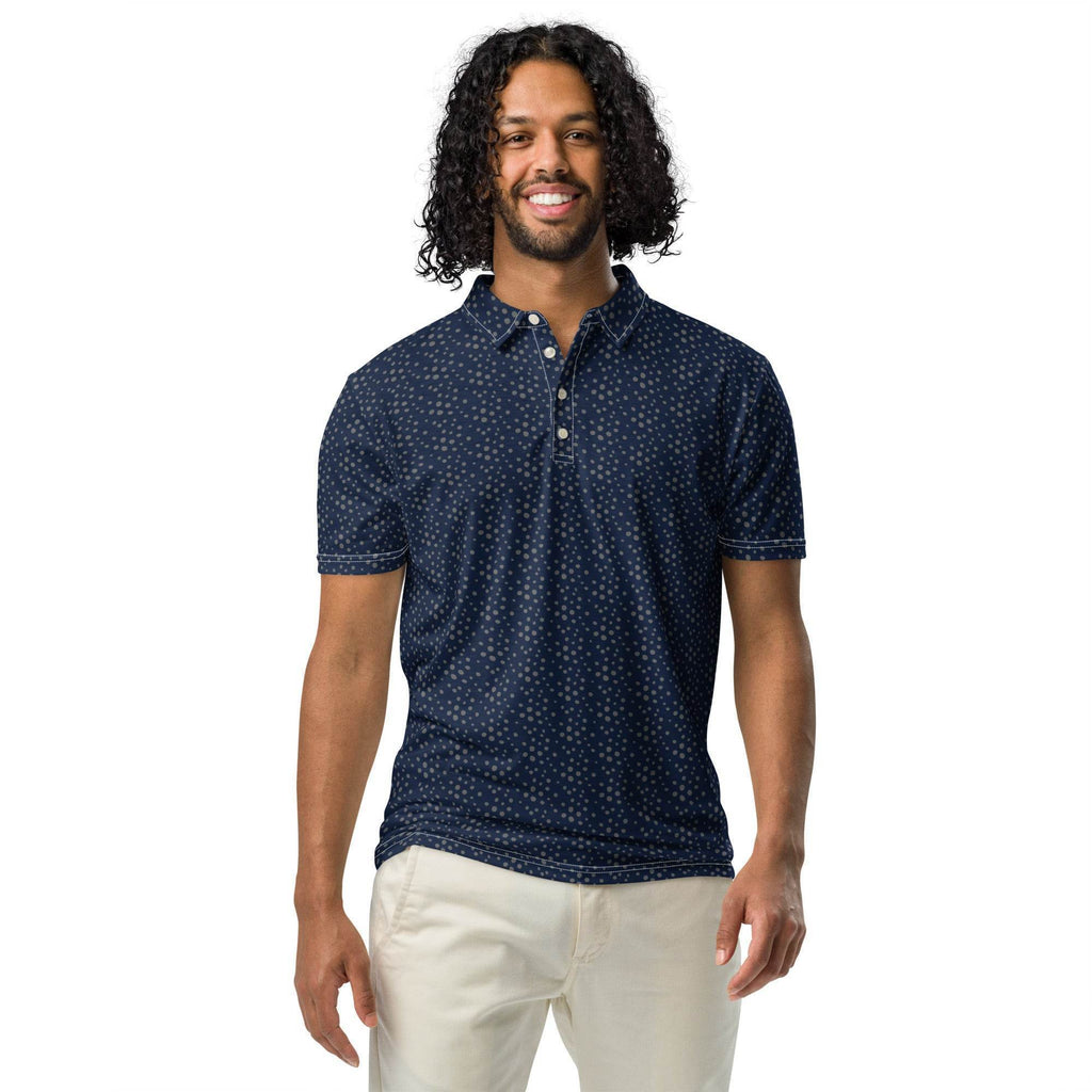 Slim Fit Poloshirt - Blau/Gemustert