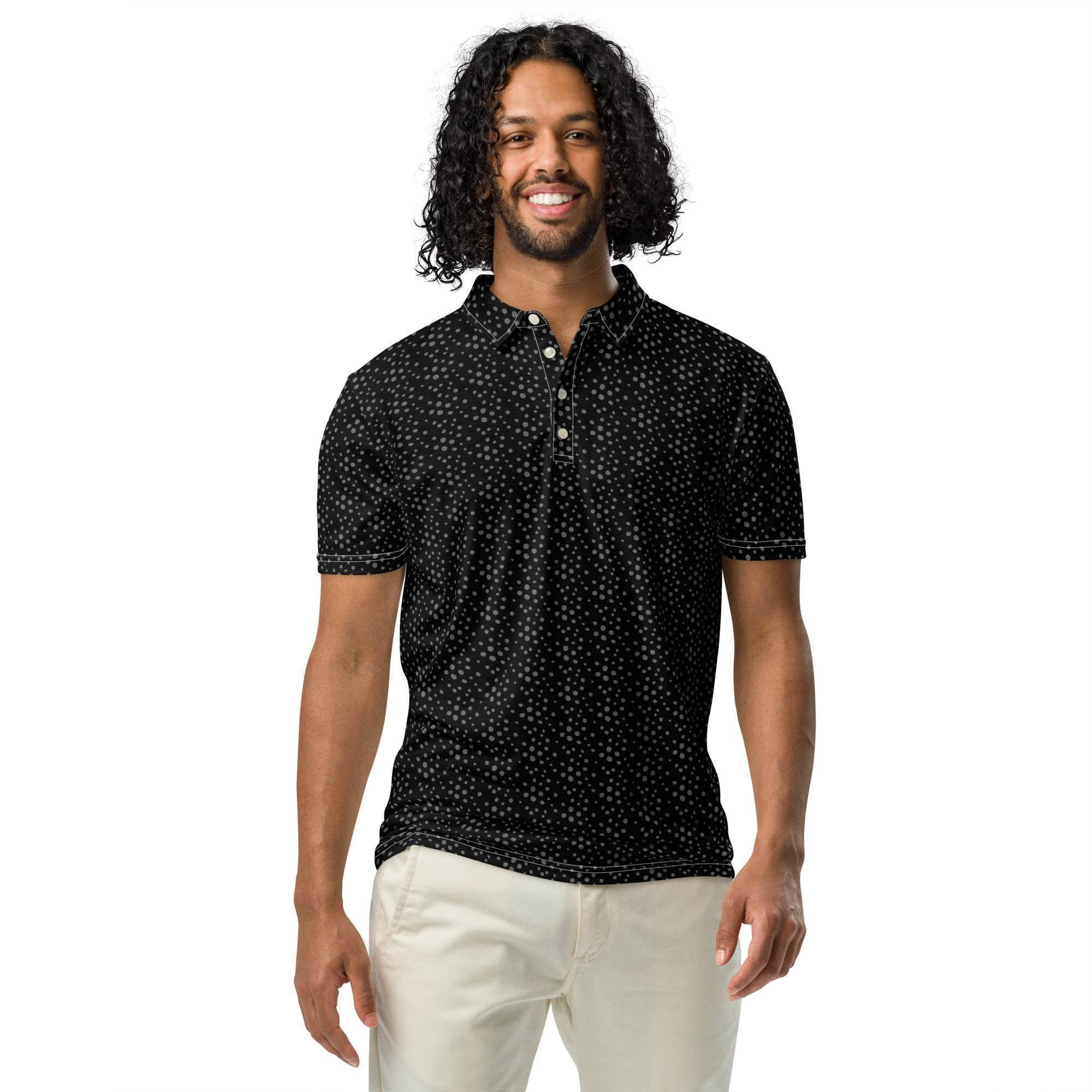 Slim Fit Poloshirt - Schwarz/Gemustert - Stay Covered