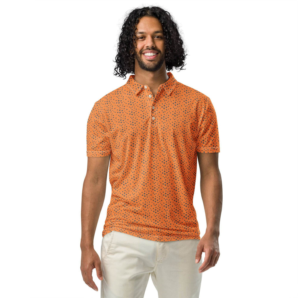 Slim Fit Poloshirt - Orange/Gemustert - Stay Covered