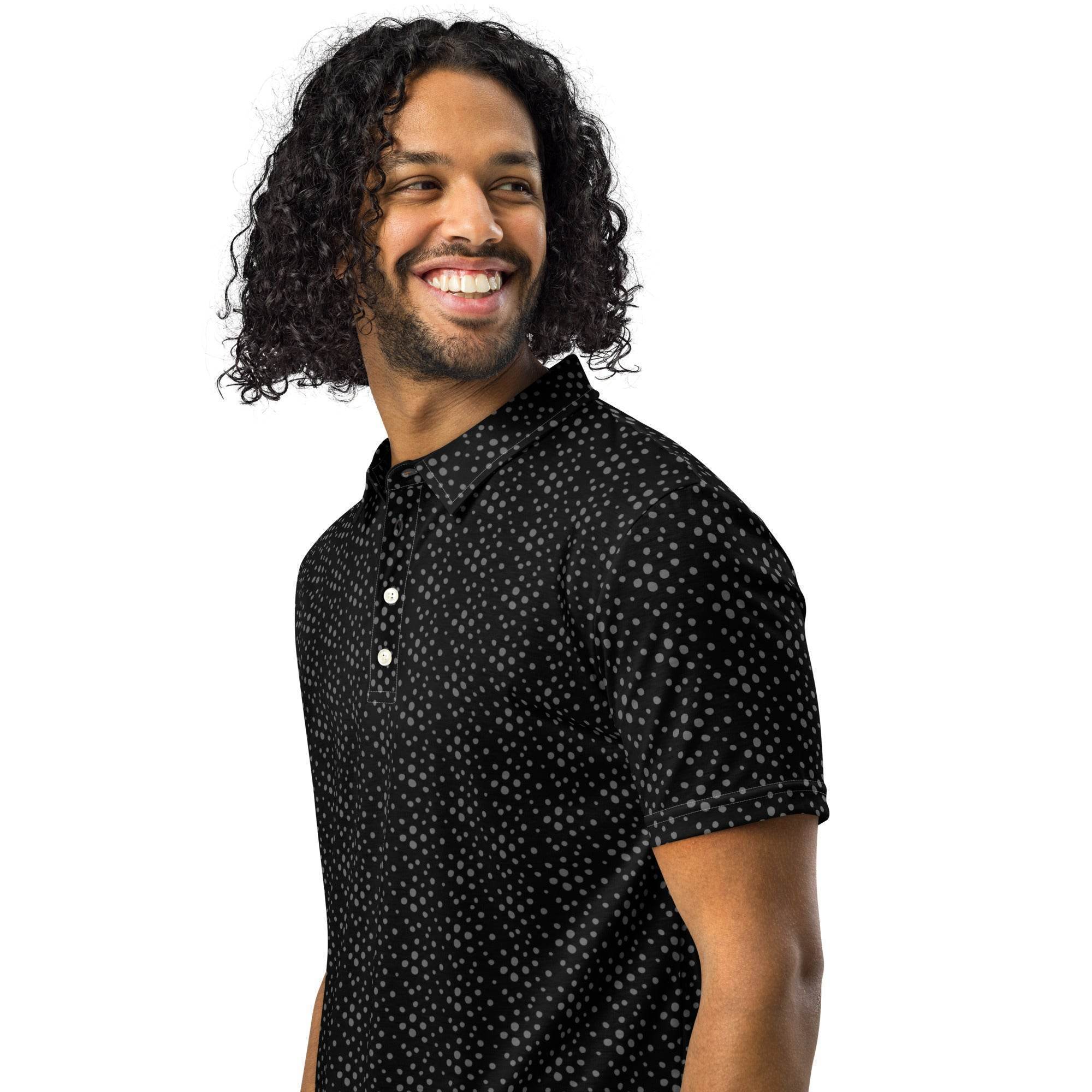 Slim Fit Poloshirt - Schwarz/Gemustert - Stay Covered