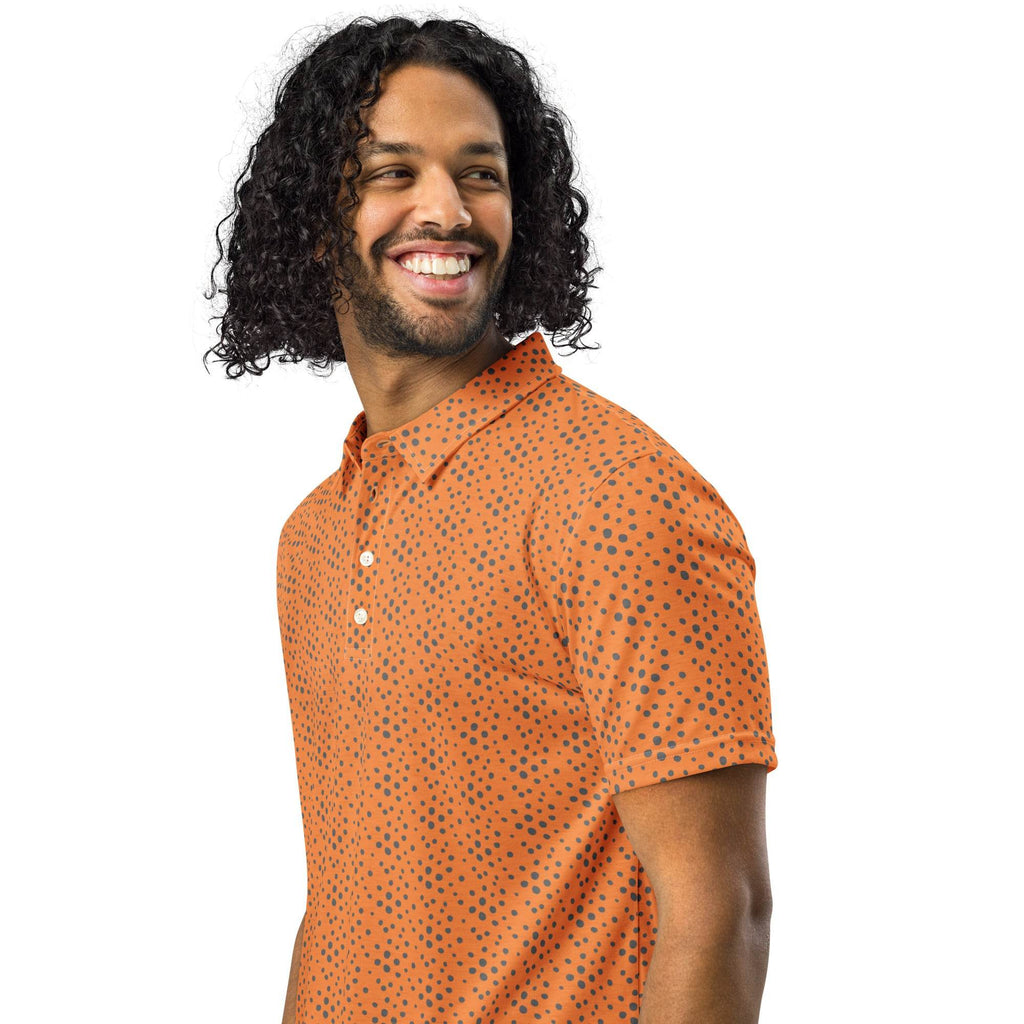 Slim Fit Poloshirt - Orange/Gemustert - Stay Covered