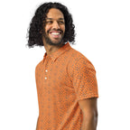Slim Fit Poloshirt - Orange/Gemustert - Stay Covered