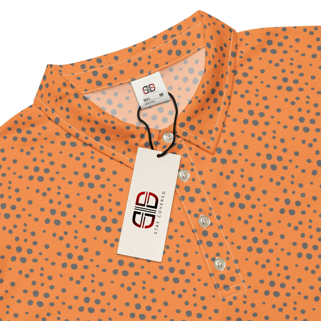 Slim Fit Poloshirt - Orange/Gemustert - Stay Covered