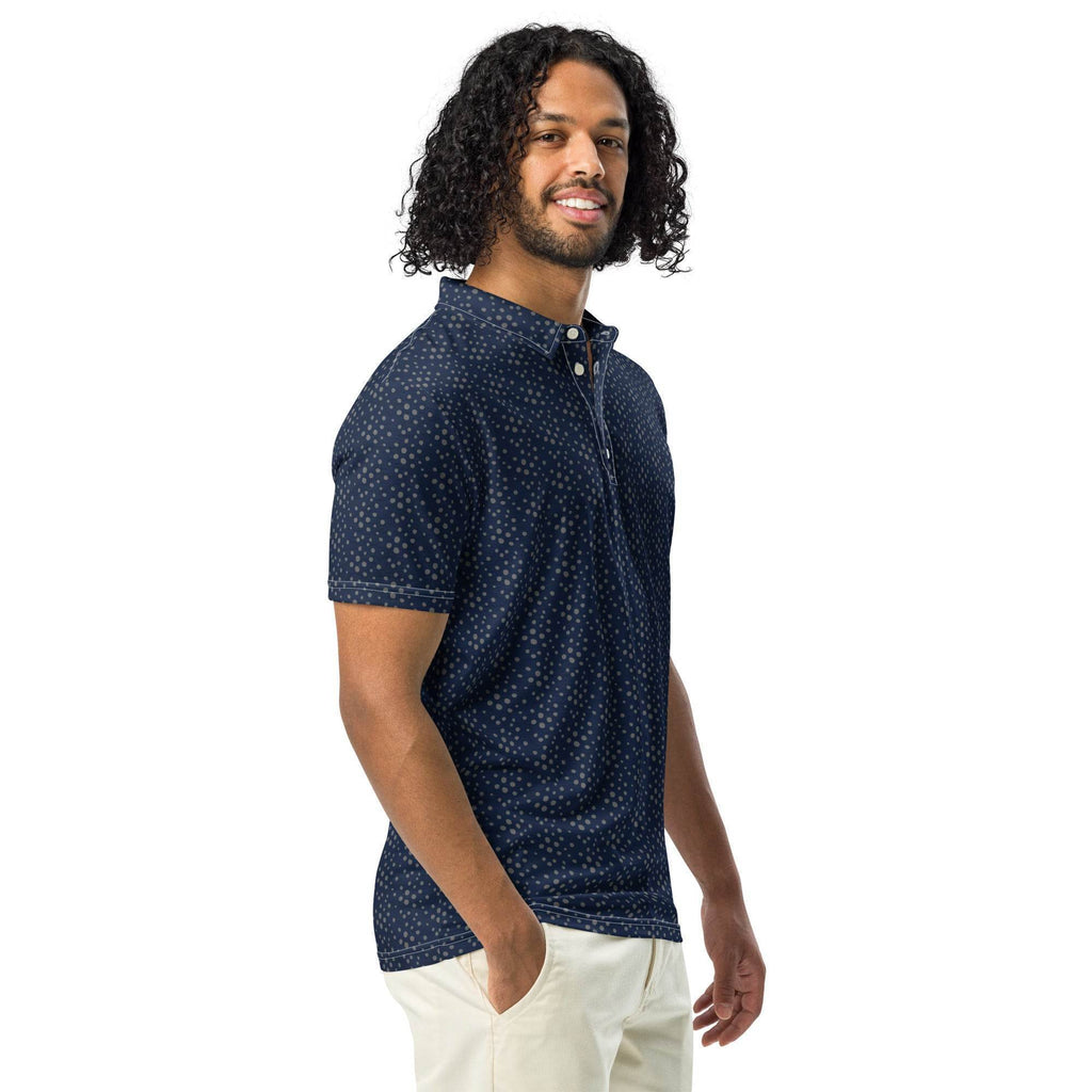 Slim Fit Poloshirt - Blau/Gemustert