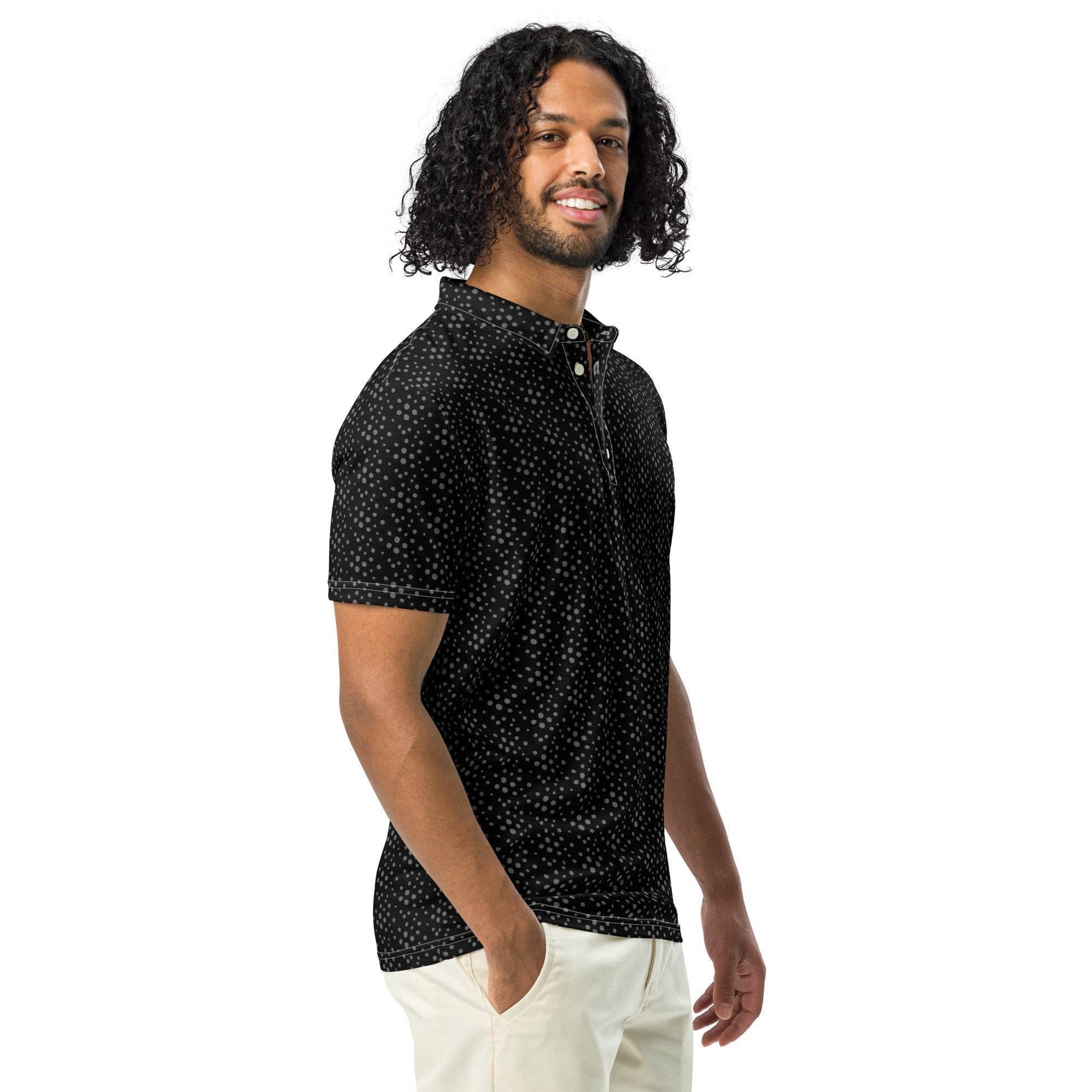 Slim Fit Poloshirt - Schwarz/Gemustert - Stay Covered