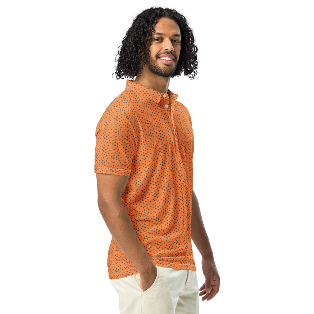 Slim Fit Poloshirt - Orange/Gemustert - Stay Covered